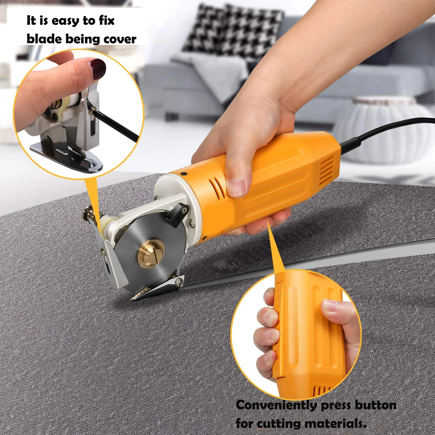 Heavy Electric Rotary Fabric Cutter Multi-layer Electric Fabric Scissors  with 1Cutting Thickness Cloth Cutter for Cloth Fabric - AliExpress