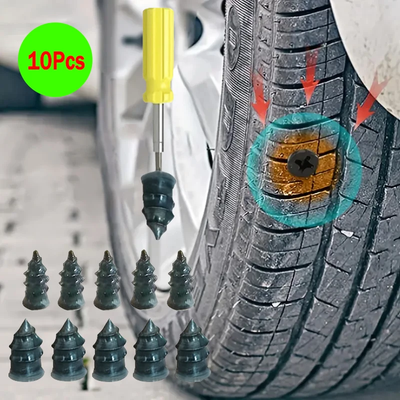 10 Stück Auto Motorrad Vakuum Reifen Reparatur Nägel LKW Roller Fahrrad Reifen Pannen Reparatur schlauch lose Werkzeuge Gummi Metall Zubehör