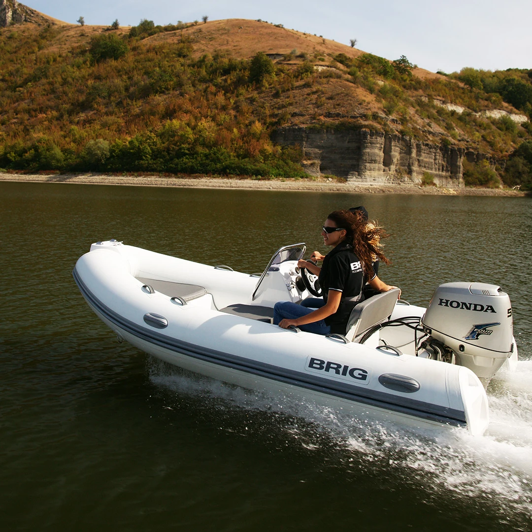 Large inflatable boat with engine 1