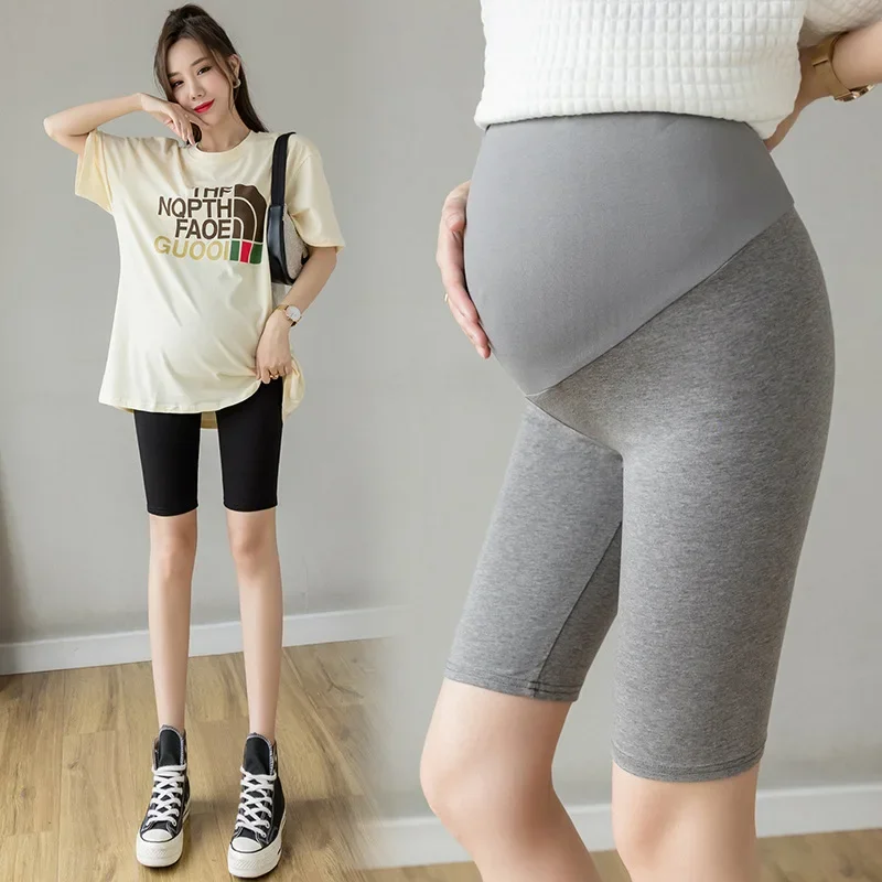 Summer Thin Cotton Maternity Half Legging Sports Casual Yoga Belly Legging Clothes for Pregnant Women Pregnancy Shorts