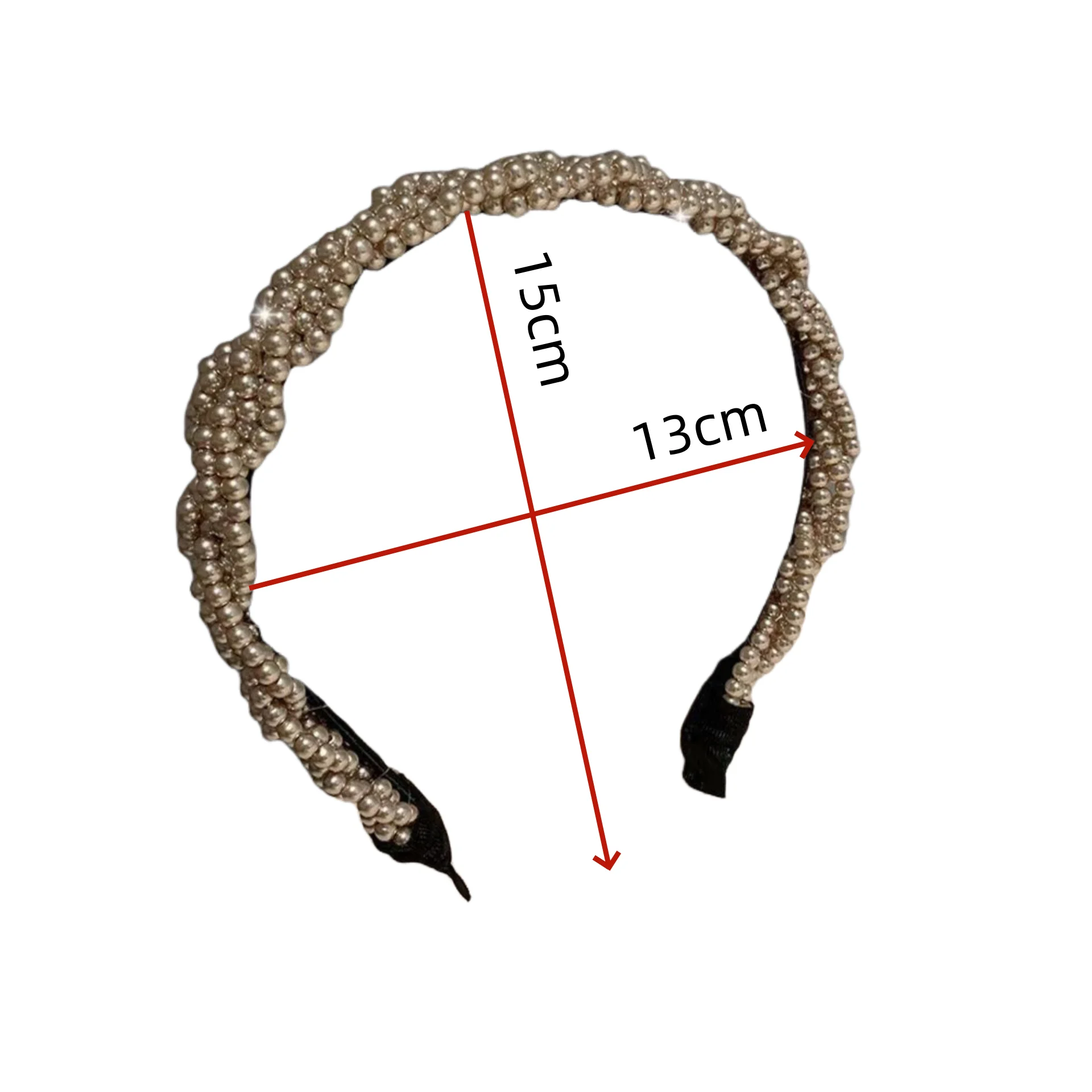 1PC　Braided Pearl Headbands with Sparkling Accents, Stylish Hair Hoops for Ladies, Trendy Hair Decor for Parties & Daily Wear
