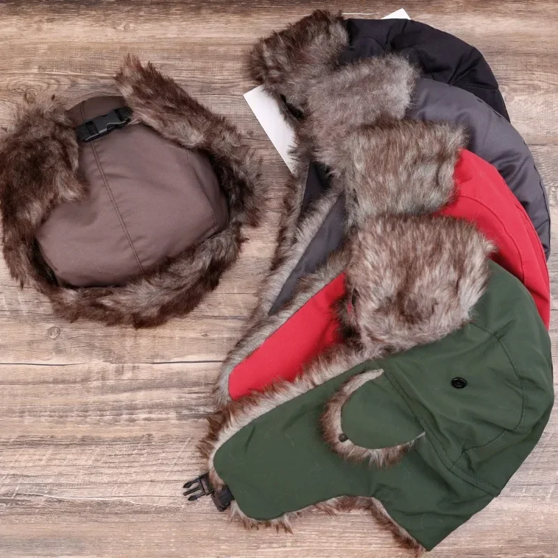 Winter Hat Earflap Hat Faux Fur Hat New Winter Hats for Women Men Faux Fur Bomber Hat Thicken Ear-flapped Caps Outdoor Cycling Windproof Warm Ear Protection Ski Cap