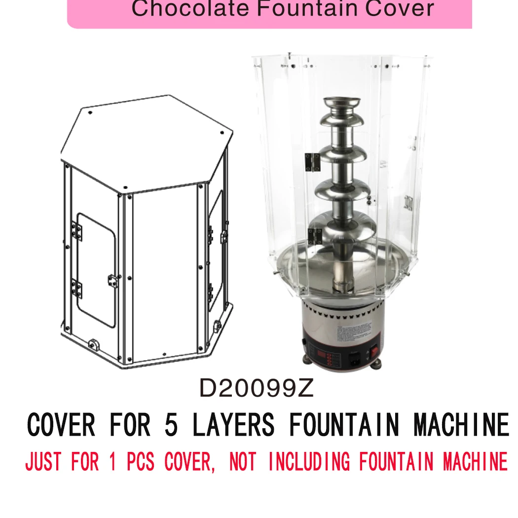 Dust protection cover for 4/5/6/7  Chocolate Fountain machine Acrylic Chocolate Fountain Cover