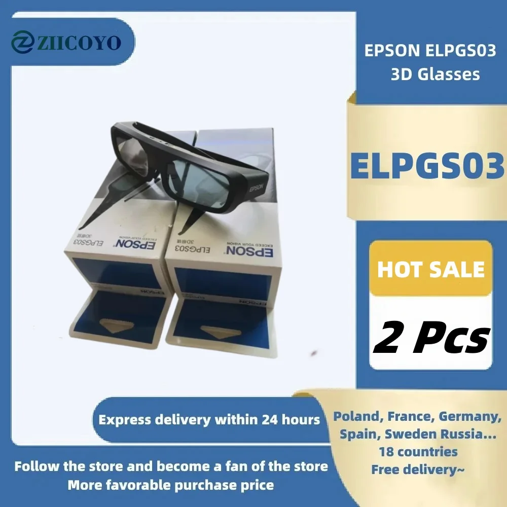 2 PCS Original 3D Active Glasses for Epson 3D Glasses ELPGS03 For