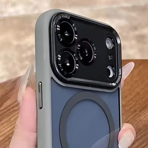 Enhanced Shockproof Color Case with Magsafe Compatibility - Rugged Clear Metal Armor Cover