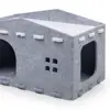 Cat House Bed Cave Nest Pet House Felt Cat Play Rest Space Pet Condo Hideaway Cube 2-in-1 Scratching Board Cat Beds 5