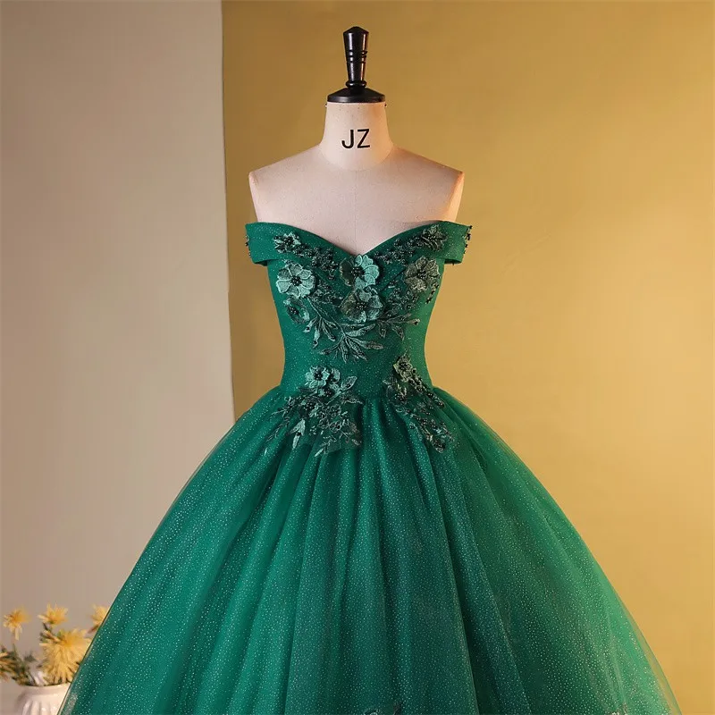 Sweet Flower 15 Quinceanera Dresses Party Dress With Train Real Photo Ball Gown Dresses For Quinceanera Cusotmized