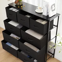 Dresser w/Storage Drawers for Bedroom, Metal Frame Fabric Storage Chest of Drawers with 9 Drawers, for Room, Closet, Entryway 1