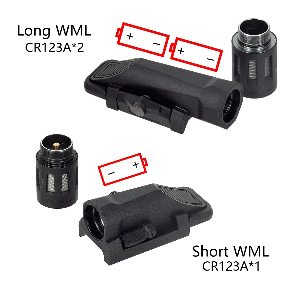 Description Picture 4 of itemTactical WML Flashlight Long Short Hunting Weapon LED Lights Costant Strobe Airsoft Rifle Constant Momentary for 20mm Rail