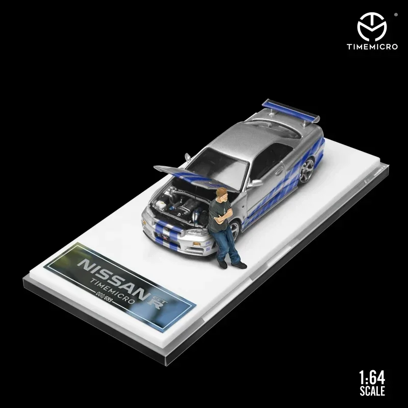 

PreSaler TIME MICRO 1:64 Nissan GTR R34 open cove Fast & Furious Die-Cast Car Model Collection Miniature
