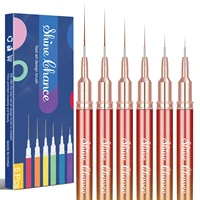 6Pcs Transparent French Stripe Liner Kolinsky Brush 3D Tips Manicure Ultra-thin Line Drawing Pen Brushes Painting Nail Art Tools 1