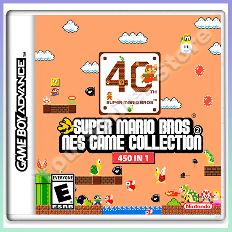 

GBA Game Card Super Mario 40th Anniversary Cartridge Video Game Console Card Series 420 450 In 1 New Game Collection Gifts Toys