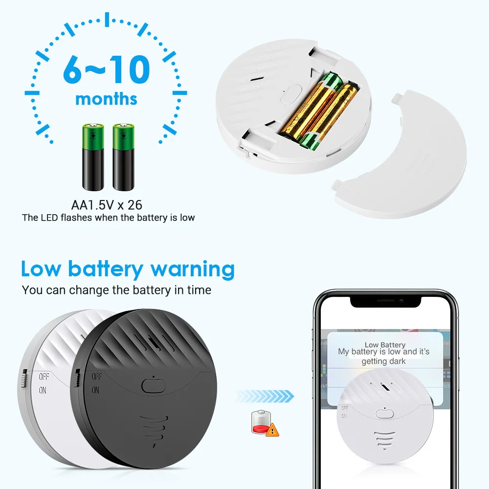 Camluxy Tuya Wifi Raam Alarm Glas Breken Sensor Alarm 130db Anti-Diefstal Trillingen Detector Alarm Voor Huisdeur Raam Beveiliging
