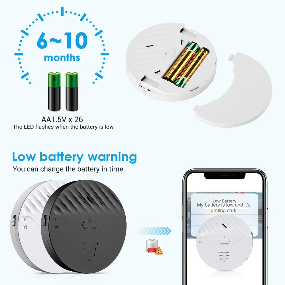 Camluxy Tuya WiFi Window Alarm Glass Break Sensor Alarm 130dB Anti-Theft Vibration Detector For Home Door Window Security security alarm,wireless alarm,smart siren alarm