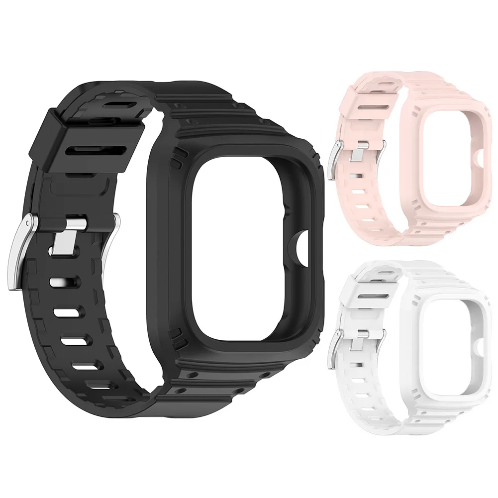 

2 In 1 For Redmi Watch 4 Case + Band Silicone Wristband Replacement Sweatproof Watchband + Case Waterproof Watch Accessories