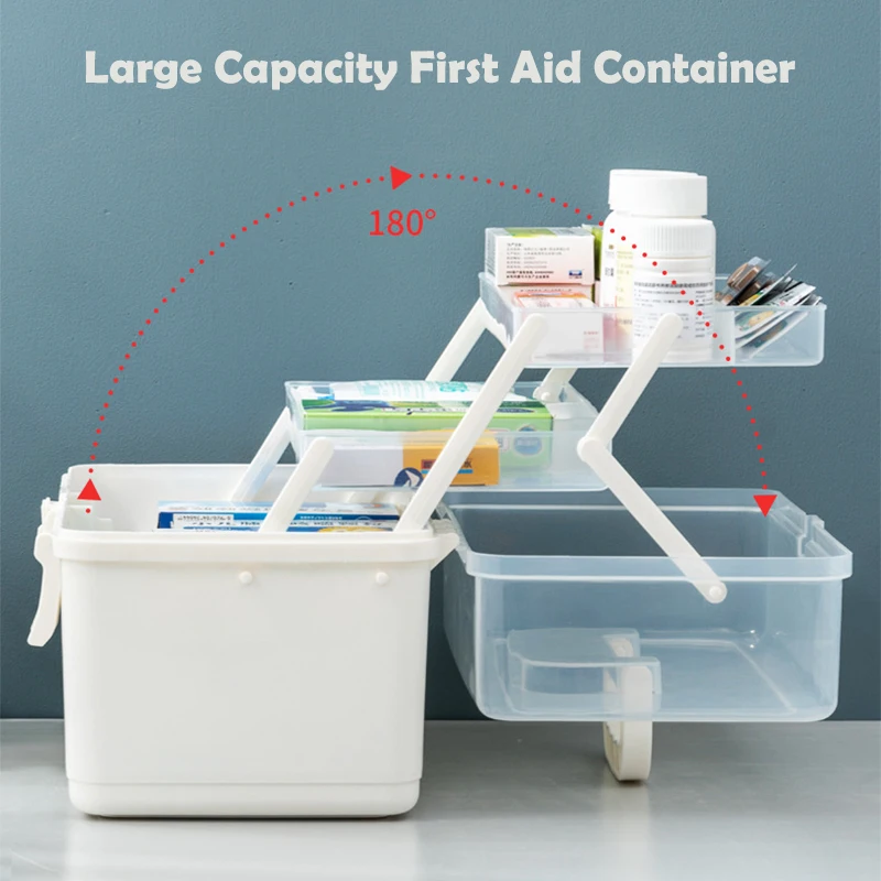 

Многофункциональный контейнер для таблеток, 3-х уровневый контейнер для оказания первой помощи, пластиковый органайзер, контейнер для хранения лекарств