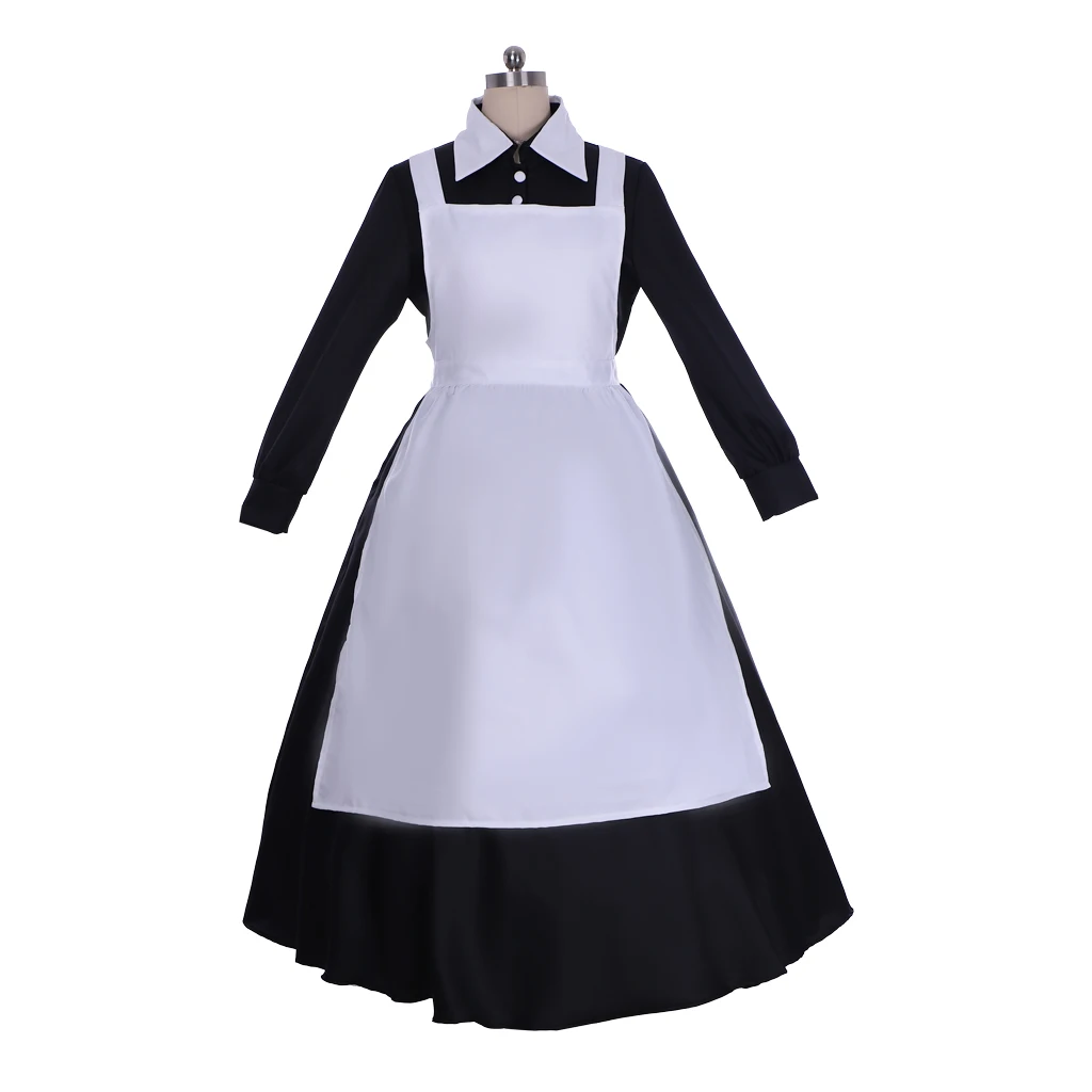 Mother Isabella Cosplay Costume Anime The Promised Neverland Mom Isabella Dress with Apron Women Maid Dress Halloween Outfits