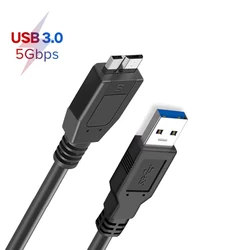 High-Speed USB 3.0 Micro B Hard Drive Cable - 1.5M with ferrite (Black)