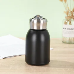 Compact 300ml Stainless Steel Insulated Travel Mug for Hot and Cold Beverages (Black)