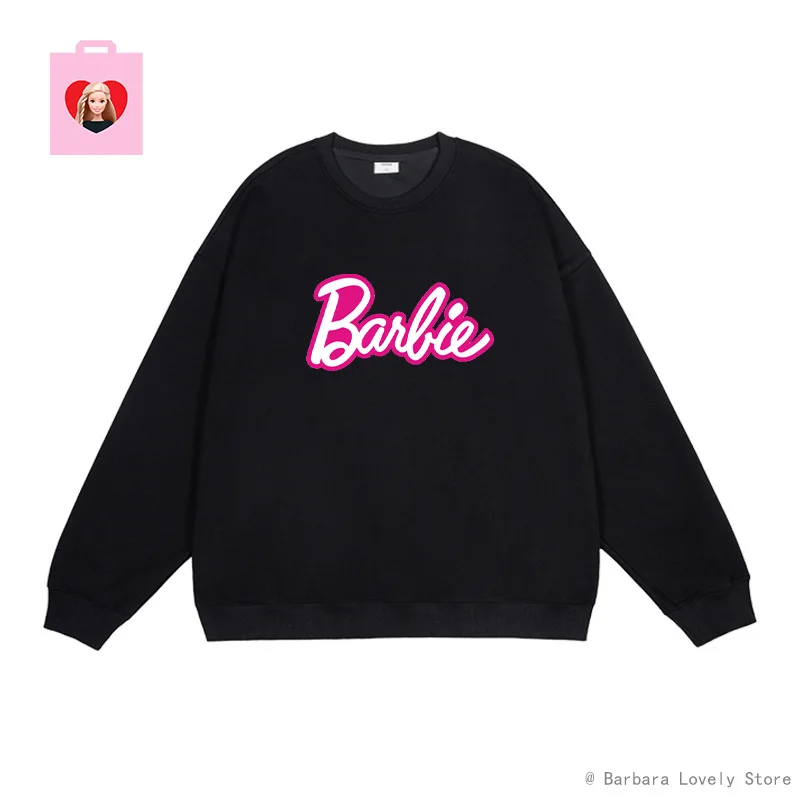 

Barbie Hoodies Autumn Vintage Retro Long Sleeved Loose Hoodies Women Clothing Casual Sweatshirt Y5k Lovers Wear Girlfriend Gifts