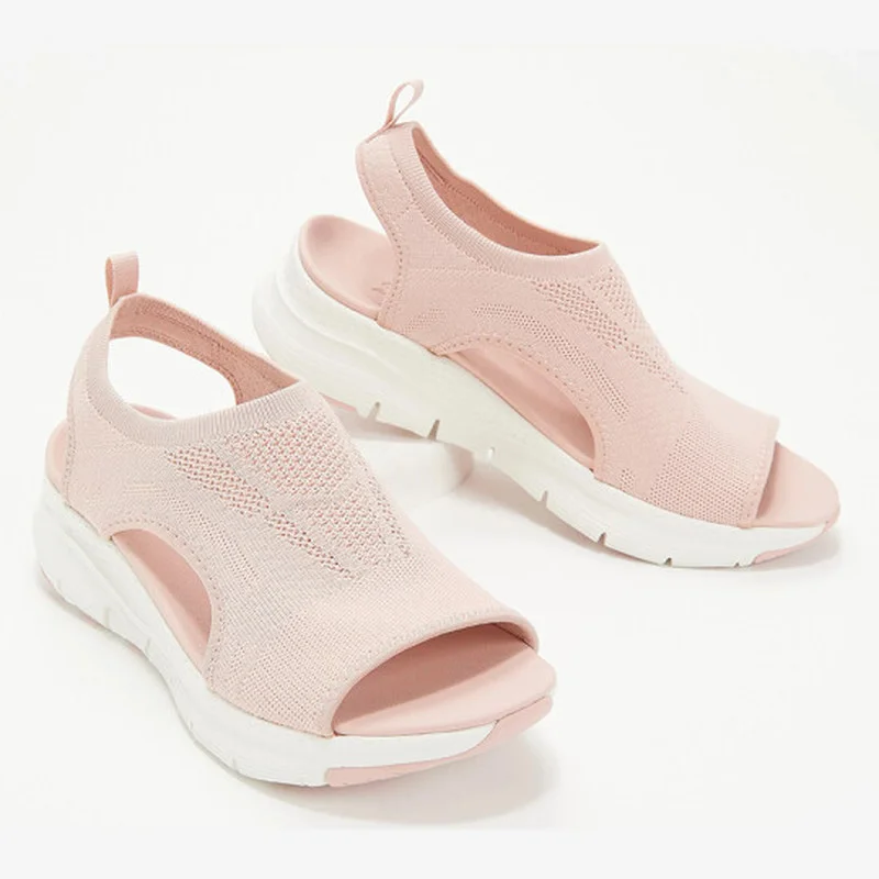Women Summer Knitting Mesh Breathable Sandals Ladies Sandy Beach Wedge Sandals Platform Comfortable Slip-On Women's Shoes platform high heels sandals platform sandals