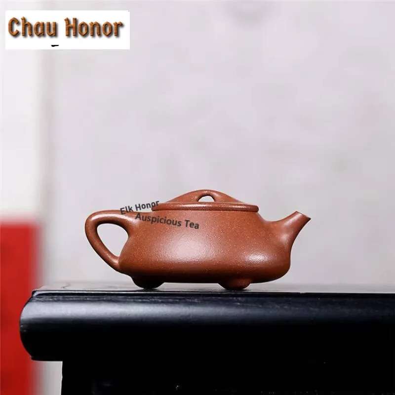 150ml Elegant Yixing Purple Clay Teapots Handmade Stone Spoon Pot Raw Ore Downhill Mud Tea Maker Kettle Chinese Zisha Tea Set