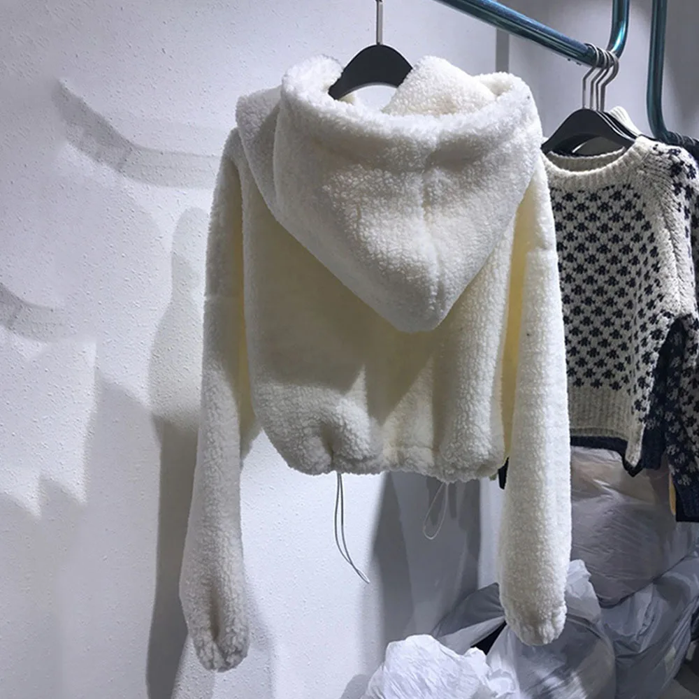 Chaqueta De Forro Polar Tipo Peluche Para Mujer - Abrigo Invierno Grueso, Con Cremallera Completa Y Bolsillos Cálidos