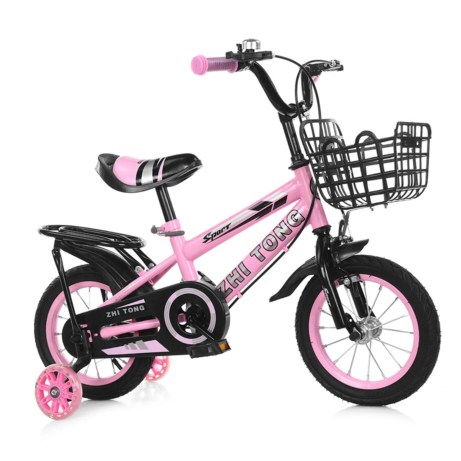 Rower dziecięcy 12/14/16 cali dla chłopców i dziewcząt, rowerek dla maluchów z regulacją wysokości, rower dla dzieci z odpinanym koszykiem dla dzieci w wieku 2-7 lat