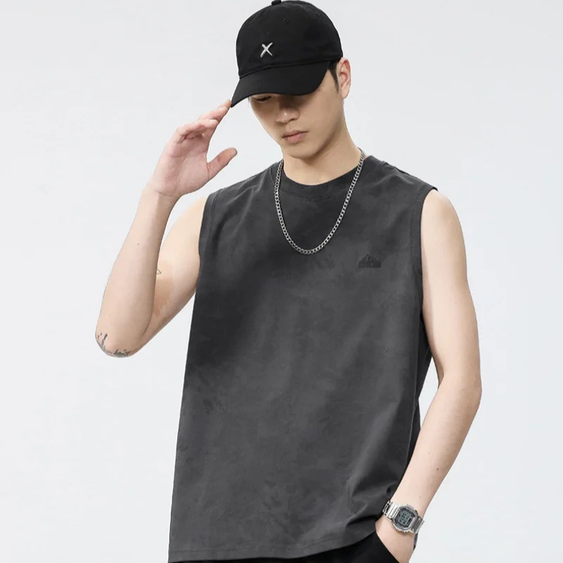 

Summer Printed Heavyweight Sleeveless T-Shirt Boys Loose Casual Sports Hundred Shoulder Tank Top