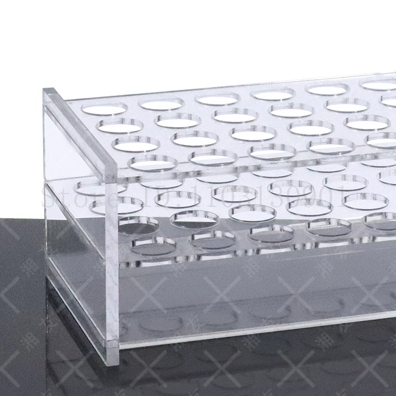 투명한 유기 유리 시험관 랙 구멍 크기, 학교 실험실용 PMMA 시험관 거치대, 13mm, 16mm, 19mm, 21mm, 26mm, 31mm