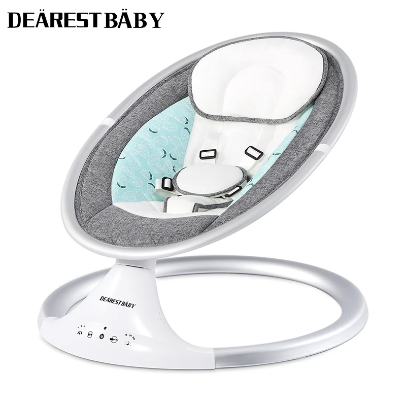 Costway Baby Electric Rocking Chair 5 Swing Ranges Bluetooth Cradling  Bouncer