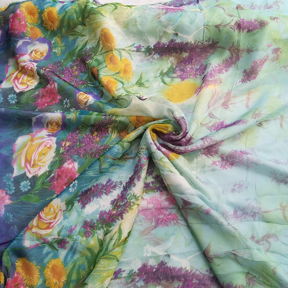 1-meter-X-1-35-meter-Positional-Print-Silk-Material-100-Natural-Silk ...