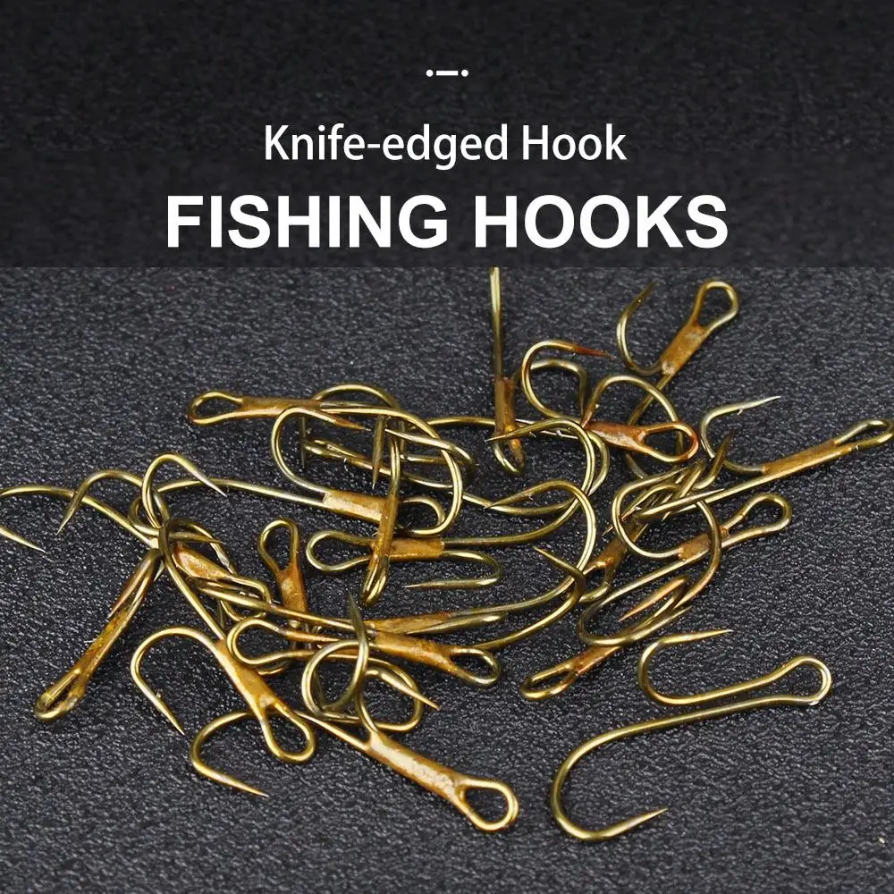 20Pcs Barbed Golden Double Fishing Hooks Ryder Pike Dead Bait Predator  Salmon Trout Perch Ringed Zander Twin Hook