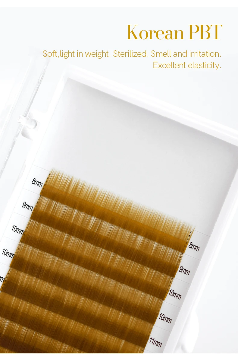 H&L SINCE 1990  High Quality Eyebrow Extensions False Eyebrow 12 Lines Per Tray No Curl Eyelash . 4 Color Dark Brown Light Brown