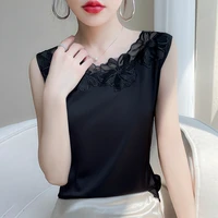 Brand Lace Camisole Women Wear Loose Satin Sleeveless Tops With Spring And Autumn Bottoming In Summer - Image 2