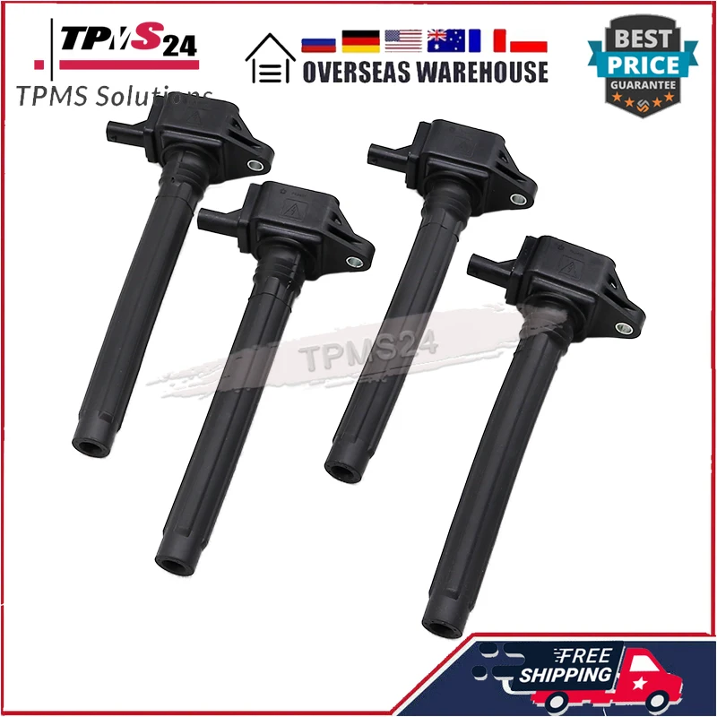 

4pcs 68080580AB Ignition Coils For Chrysler 200 Dodge Dart Fiat 500X Jeep Cherokee Renegade Ram ProMaster City