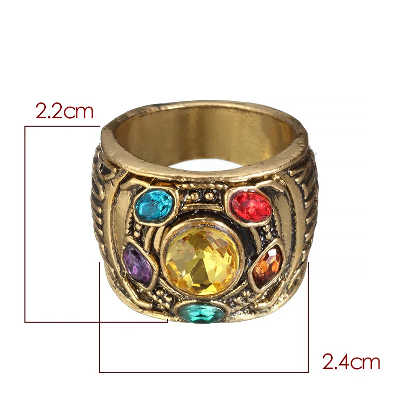 Men's Power Ring Infinity Wars Thanos Cosplay Anime Alloy Ring Jewelery Punk Gothic Hip Hop