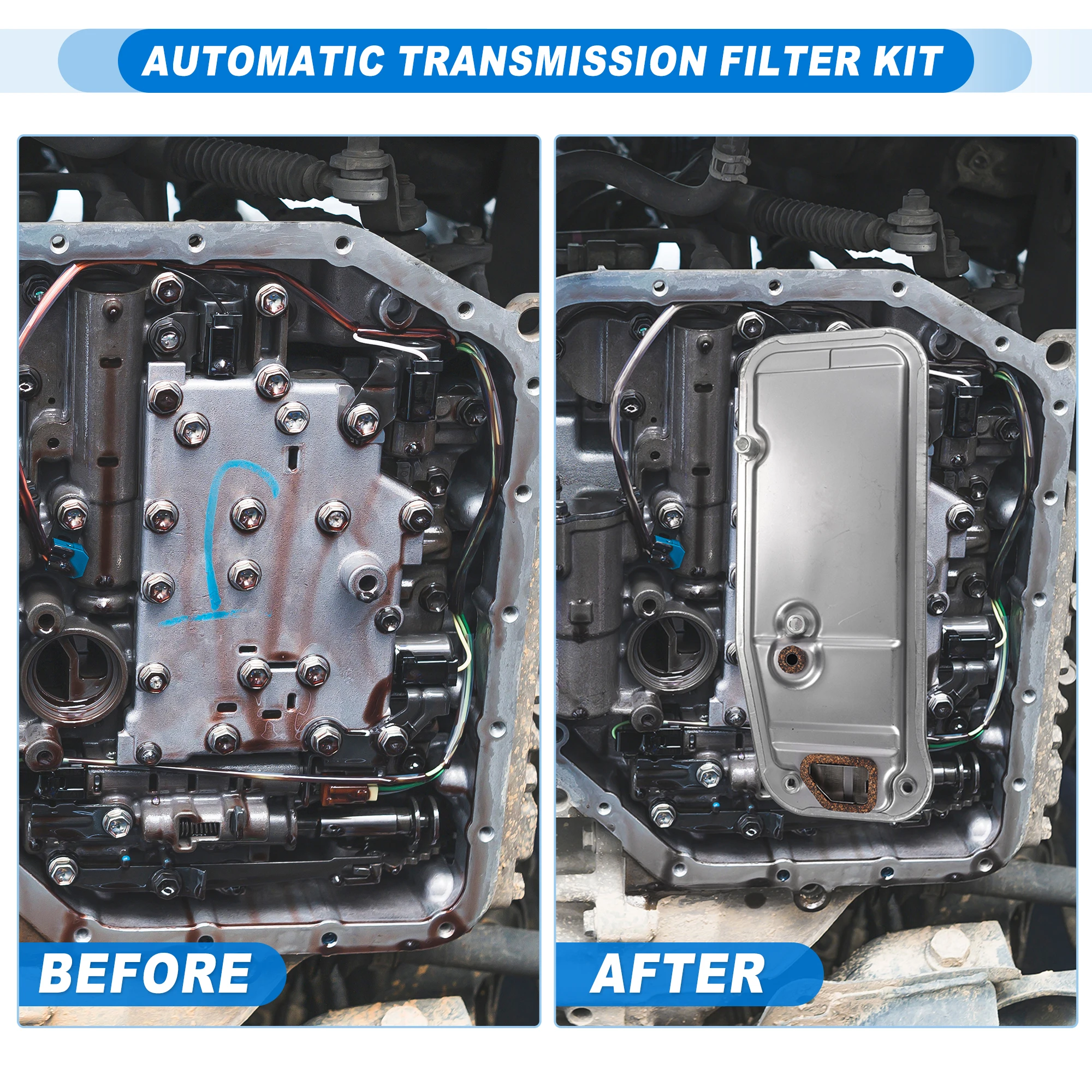 UXCELL A340F Automatic Transmission Filter Oil Pan Fit for Toyota 4Runner 1996 1997 1998 1999 2000 2001 2002 No.3533035020