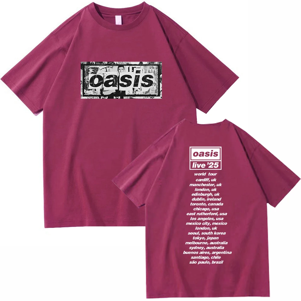 Oasis Reunion Tour 2025 T-shirt Harajuku O-neck Oasis Live 25 Tour