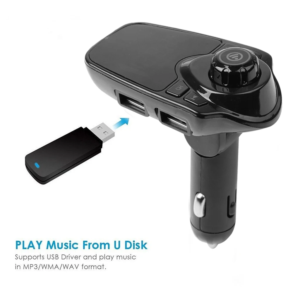 1.44" LCD Screen Car Bluetooth-compatible FM Transmitter Hands-free Car Kits 2 USB Charger MP3 Player w/ MIC Accessories bluetooth audio adapter,fm transmitter,car mp3 player