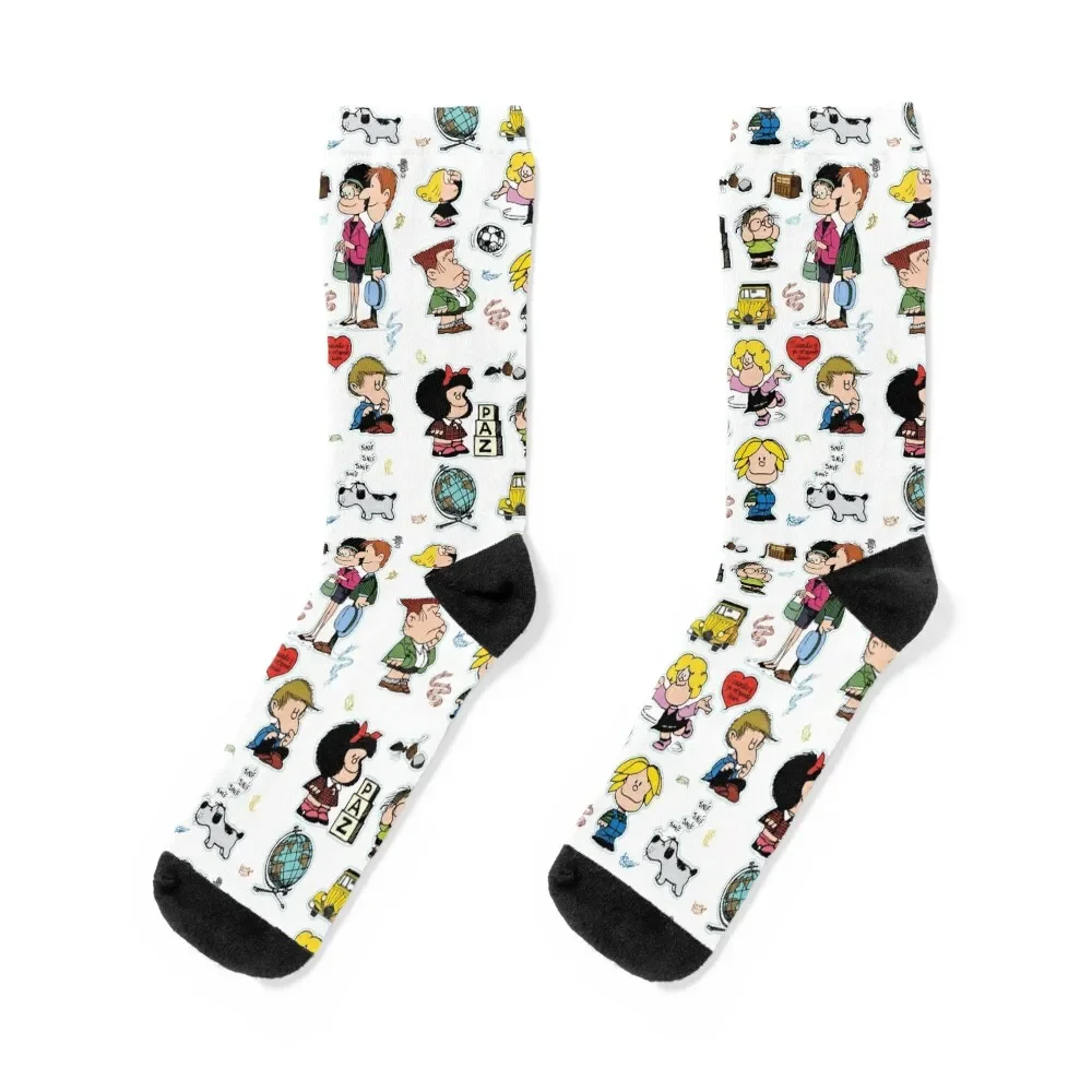 Mafalda and her characters Socks FASHION funny gift football Women's Socks Men's football table toys unique fun finger training rebound chess soccer brain game birthday gift