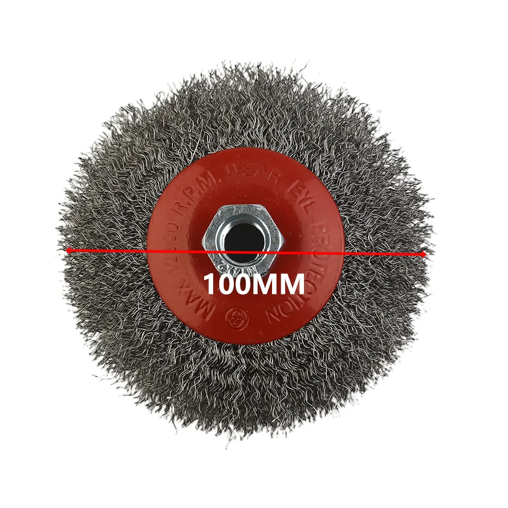 4 Inch M14 Thread Rotary Stainless Steel Wire Wheel Brush For Bench Grinder Abrasive Polishing Cleaning Paints Tools