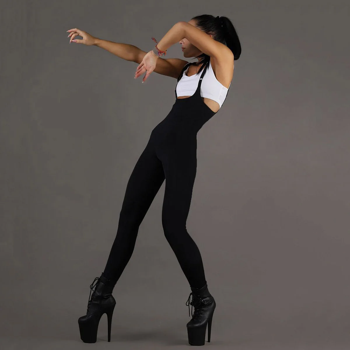 Oshoplive Solid Color Wrap Spaghetti-Neck Backless Jump Suits for Women Going Out Backless Fitness Sexy Sports Ladies Jumpsuits