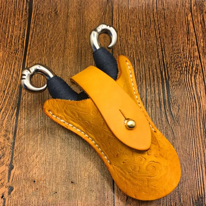Slingshot Rifle In Genuine Leather Hunting Slingshot Pouch