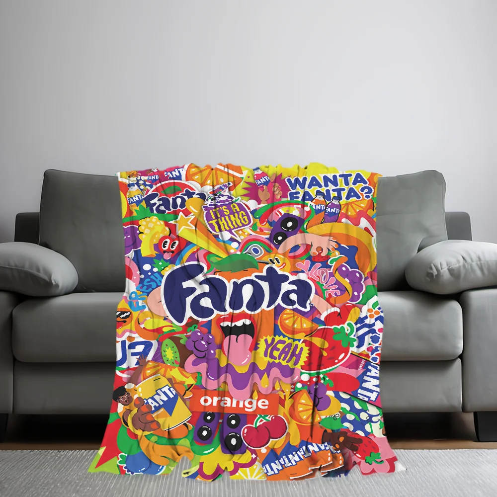 F-Fanta Logo Fashion Blanket Skin friendly comfort warm soft plush blanket suitable sofa living room office bedroom 2
