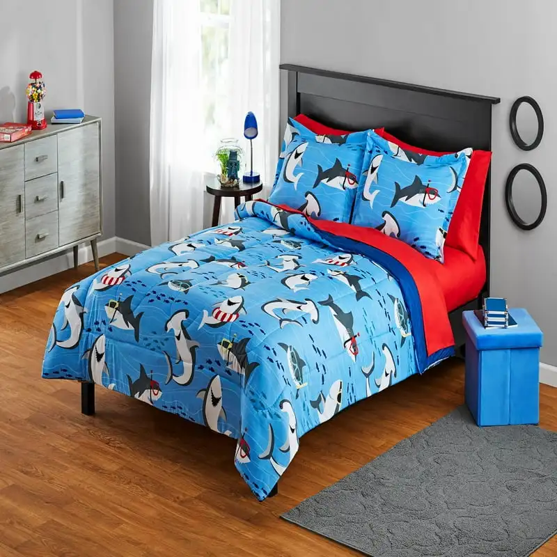 

Sharks Full Bedding Set for Kids, Machine Wash, 7 Pieces