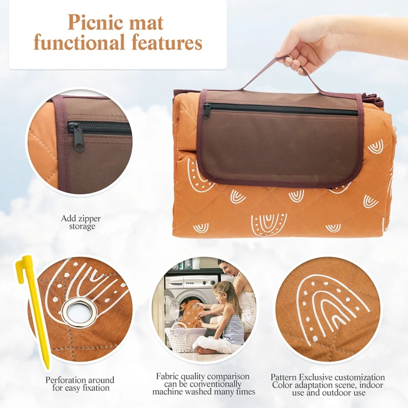 Baby Cotton Picnic Mat Widesea Camping Mat Portable Sleeping Pad Picnic Bed Mattress Travel Trekking Waterproof Moistureproof
