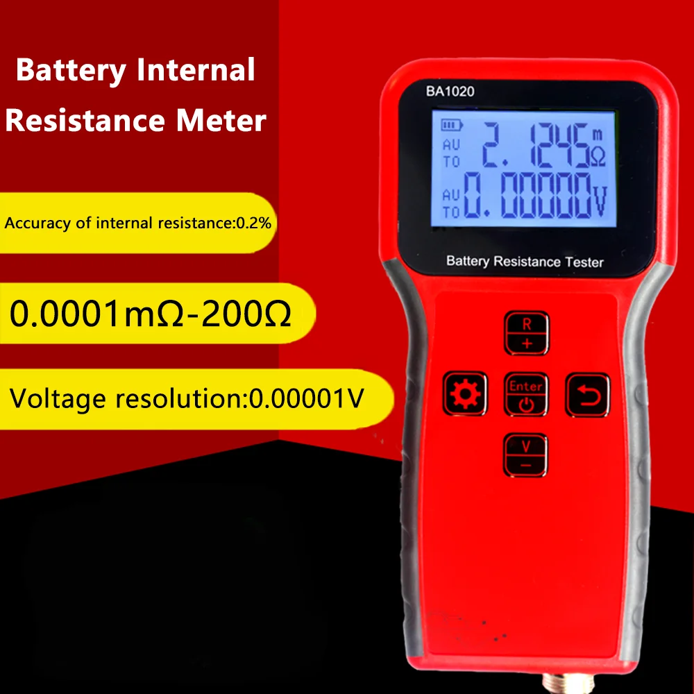 

BA1020 Portable Battery Voltage Internal Resistance Tester 32-Bit Kernel Controller High-Precision LiFePO4 18650 Battery Tester