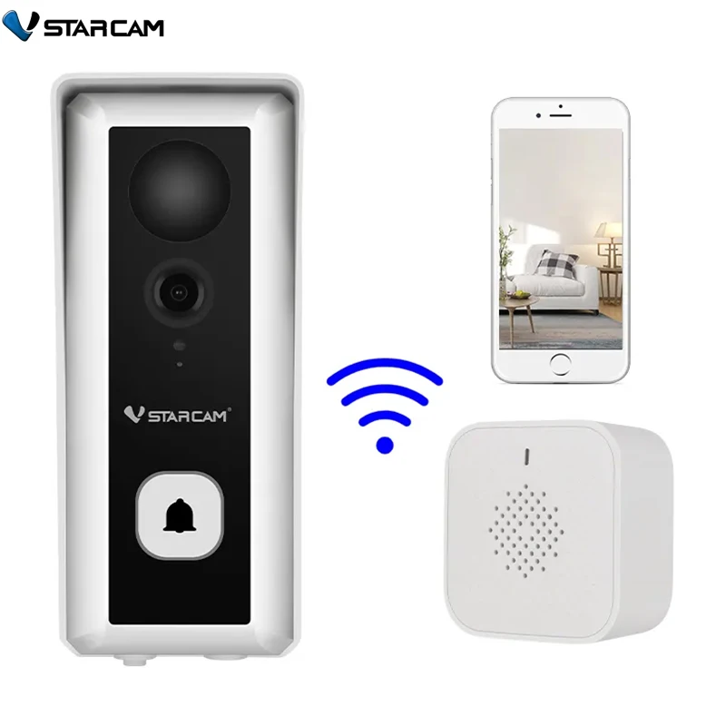 Vstarcam Video Doorbell Camera Wireless With Chime Battery 2MPHD Security Protection Two-way Talk PIR Human Detection Smart Home