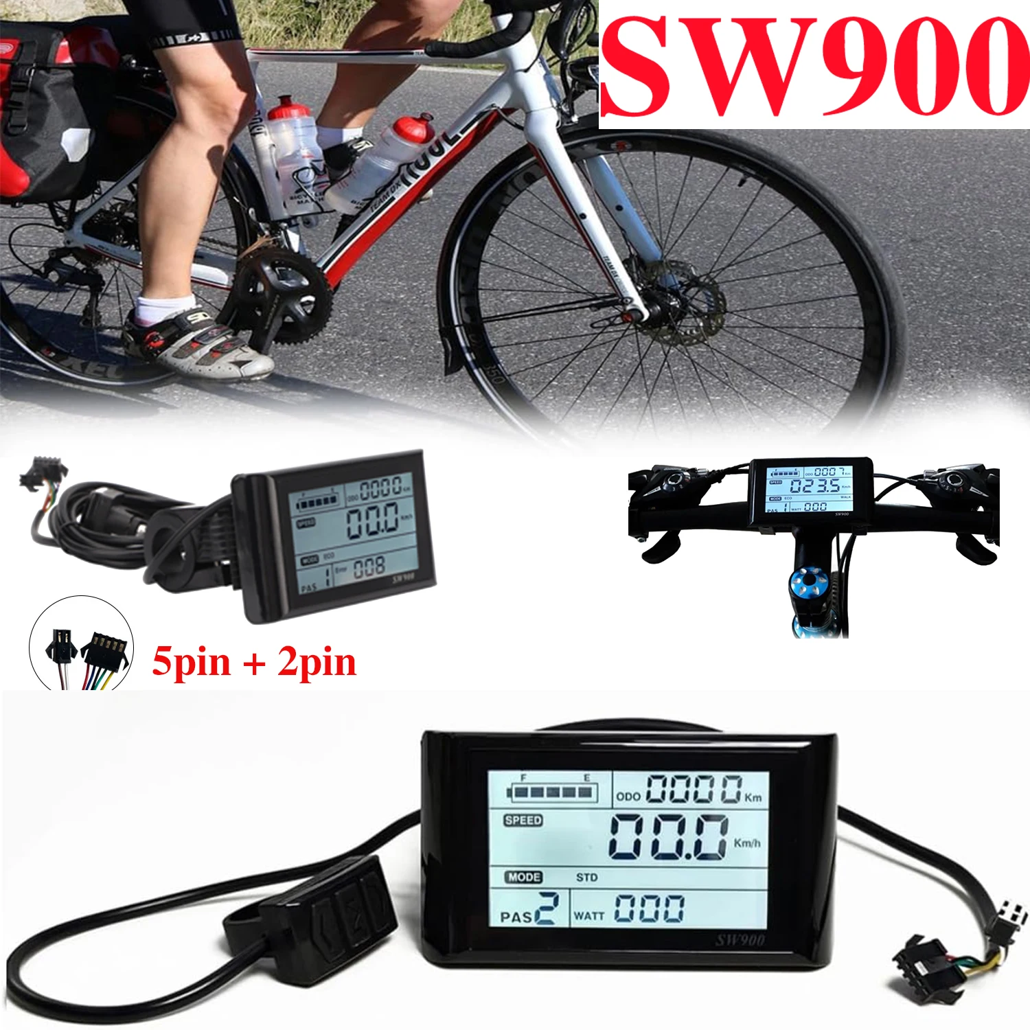 SW900 E-Bike Display Adapter Kabel - 6 Pin Auf 5 Pin Konverter Für Elektrofahrrad Instrument